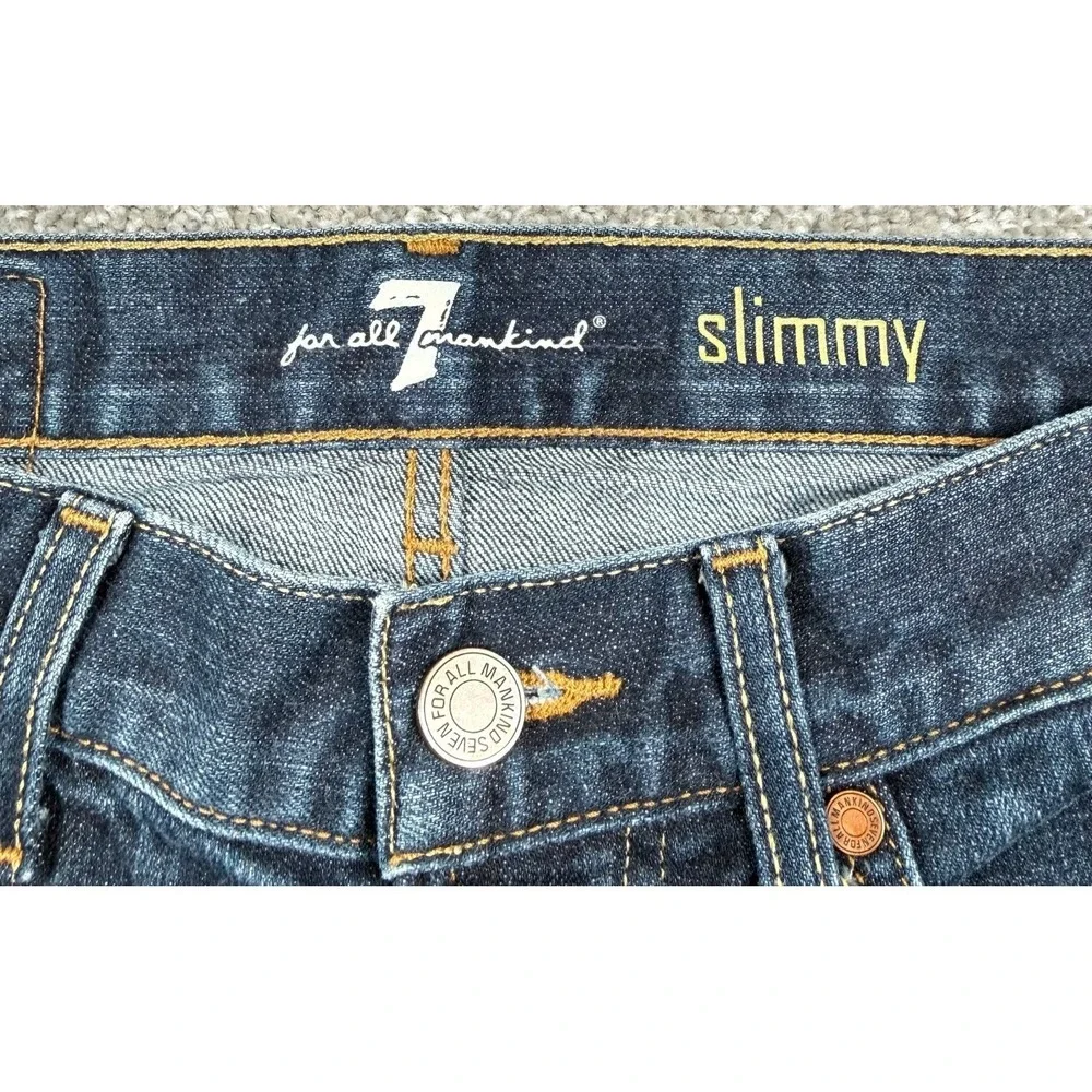 7 For All Mankind Slimmy Jeans Mens 29 Blue Stretch Slim Straight 29x30